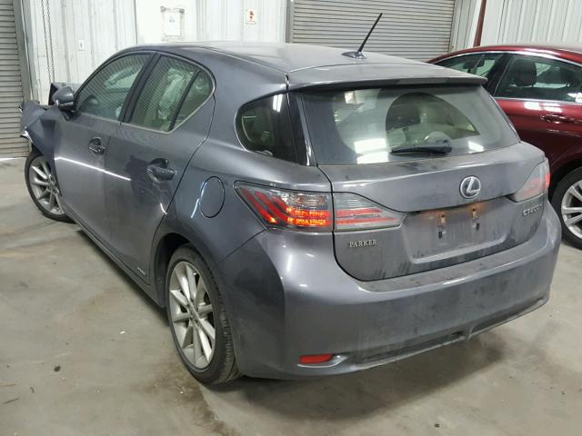 JTHKD5BH2C2110505 - 2012 LEXUS CT 200 GRAY photo 3