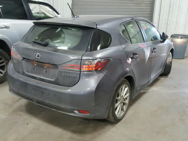 JTHKD5BH2C2110505 - 2012 LEXUS CT 200 GRAY photo 4