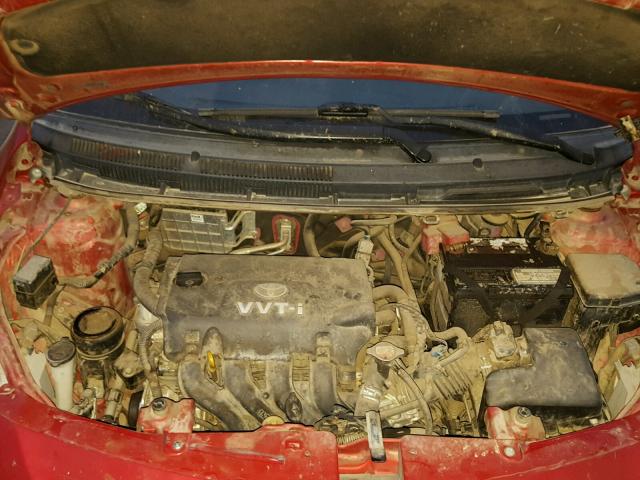 JTDBT923481245191 - 2008 TOYOTA YARIS RED photo 7