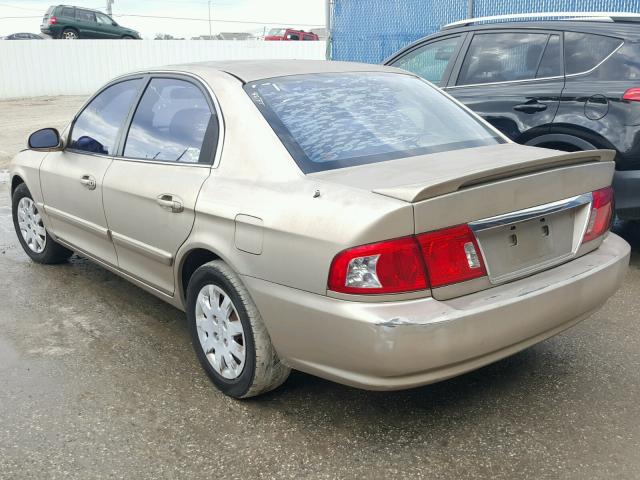 KNAGD126245302177 - 2004 KIA OPTIMA LX TAN photo 3