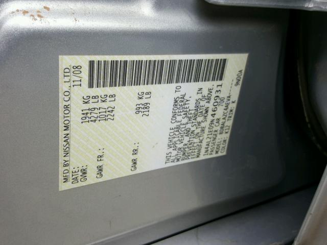 1N4AL21E09N460931 - 2009 NISSAN ALTIMA 2.5 GRAY photo 10