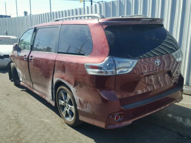 5TDXK3DC8FS550132 - 2015 TOYOTA SIENNA SPO BURGUNDY photo 3