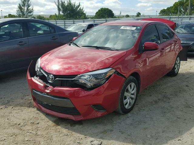 2T1BURHE7FC436327 - 2015 TOYOTA COROLLA L RED photo 2