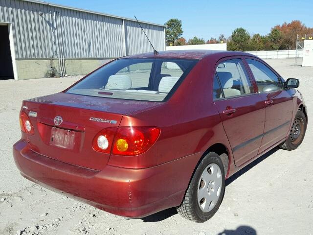 2T1BR32E93C002882 - 2003 TOYOTA COROLLA CE RED photo 4