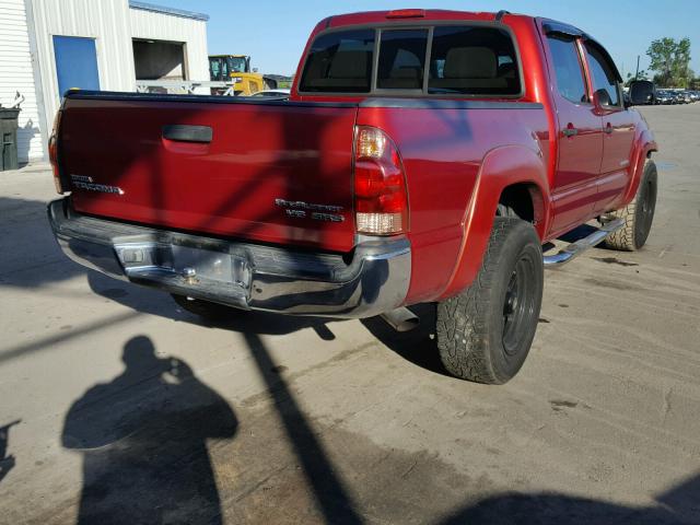 3TMJU62N66M016553 - 2006 TOYOTA TACOMA DOU RED photo 4