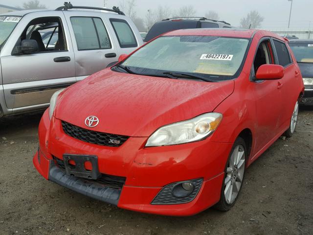 2T1GE40E79C003676 - 2009 TOYOTA COROLLA MA RED photo 2