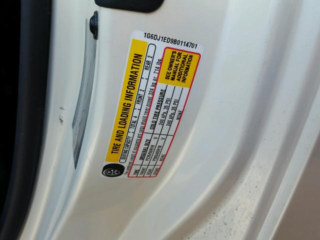 1G6DJ1ED9B0114701 - 2011 CADILLAC CTS PERFOR 白色 照片 10