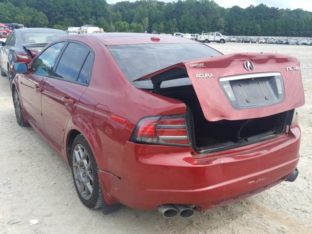 19UUA76538A006375 - 2008 ACURA TL TYPE S RED photo 3