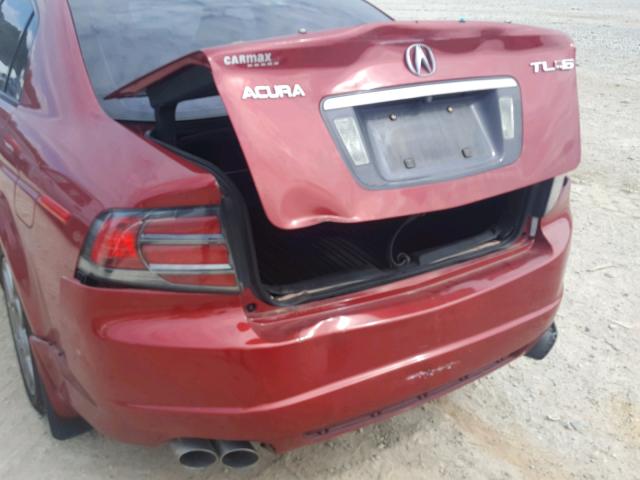 19UUA76538A006375 - 2008 ACURA TL TYPE S RED photo 9