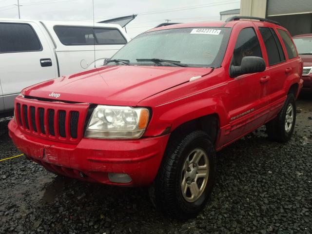 1J4GW68N7XC750756 - 1999 JEEP GRAND CHER RED photo 2