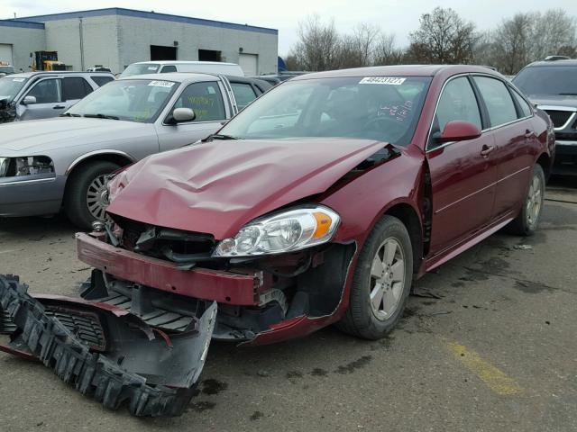 2G1WT57K991137552 - 2009 CHEVROLET IMPALA 1LT RED photo 2