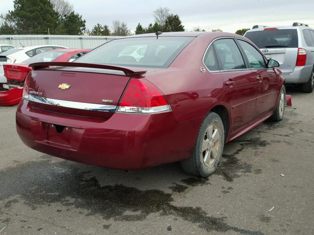 2G1WT57K991137552 - 2009 CHEVROLET IMPALA 1LT RED photo 4