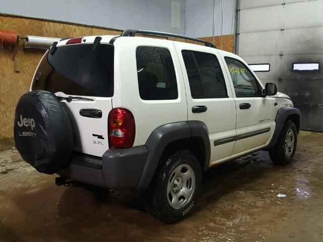 1J4GL48K83W513592 - 2003 JEEP LIBERTY SP WHITE photo 4