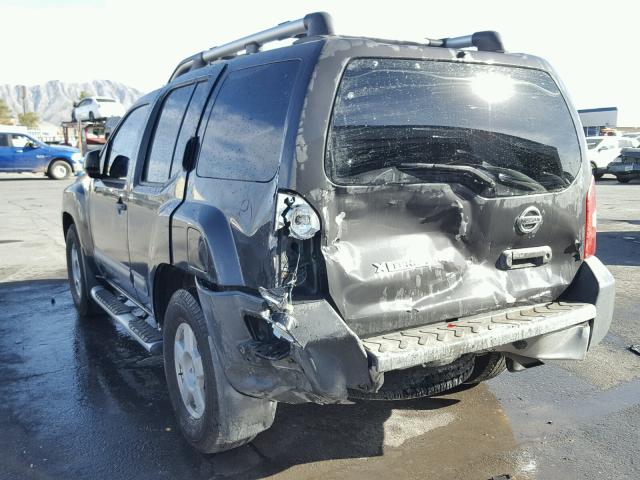 5N1AN08U05C609720 - 2005 NISSAN XTERRA OFF GRAY photo 3