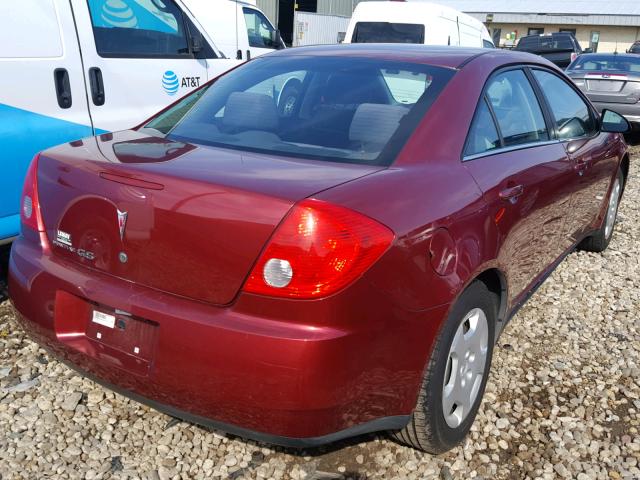 1G2ZF57B484303592 - 2008 PONTIAC G6 VALUE L BURGUNDY photo 4