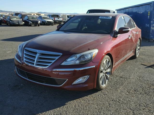 KMHGC4DH6DU235722 - 2013 HYUNDAI GENESIS 5. MAROON photo 2