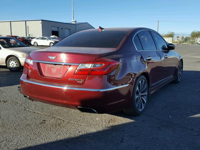 KMHGC4DH6DU235722 - 2013 HYUNDAI GENESIS 5. MAROON photo 4