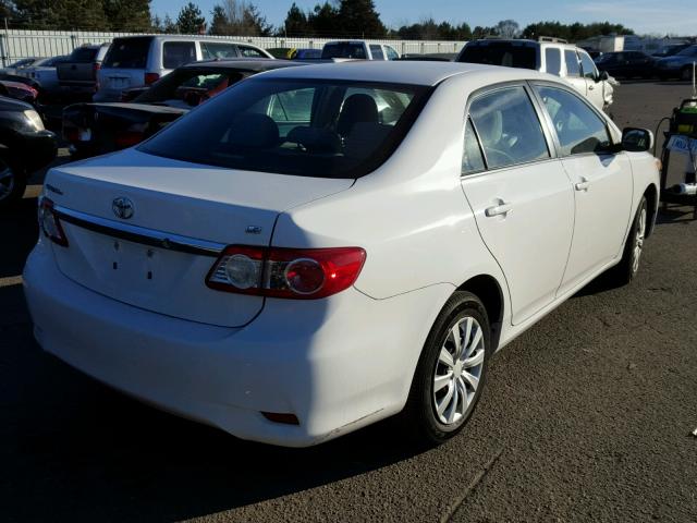 2T1BU4EE6DC961481 - 2013 TOYOTA COROLLA BA WHITE photo 4