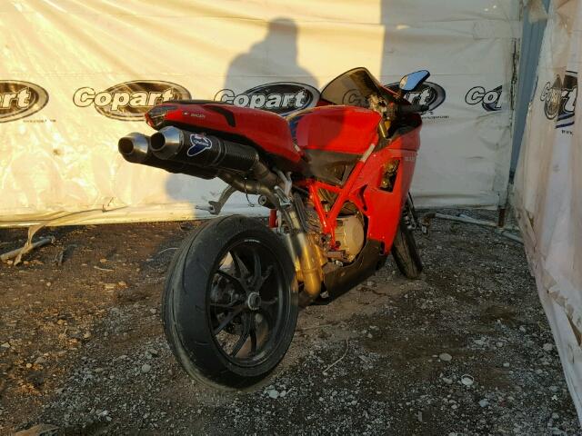 ZDM1XBGV48B003159 - 2008 DUCATI 848 RED photo 4