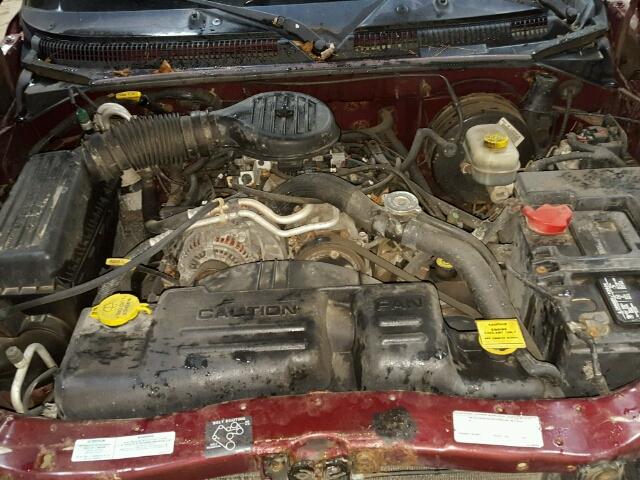 1B7GL22XX1S143118 - 2001 DODGE DAKOTA MAROON photo 7