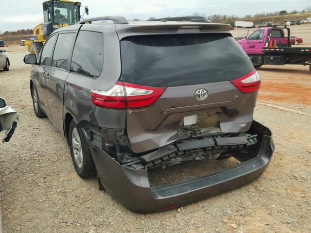 5TDKK3DC2FS582469 - 2015 TOYOTA SIENNA LE GRAY photo 3