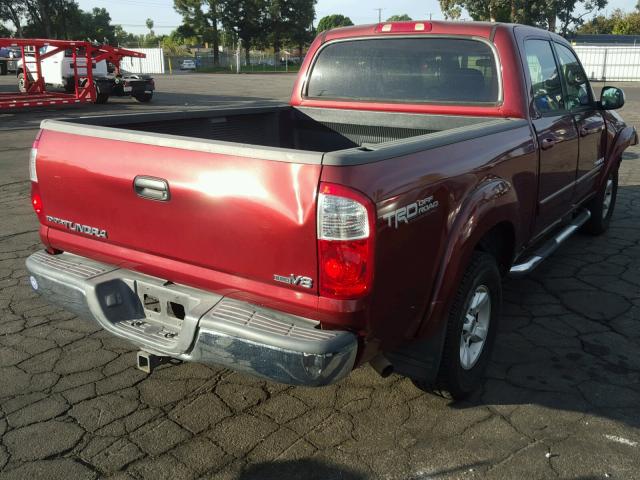 5TBET34185S470386 - 2005 TOYOTA TUNDRA DOU BURGUNDY photo 4