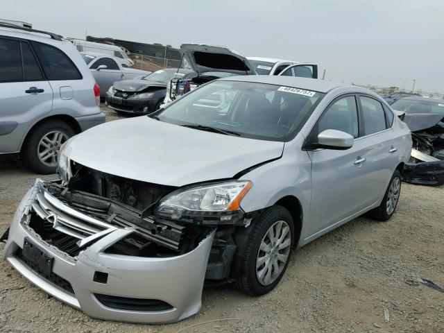 3N1AB7AP7EY213949 - 2014 NISSAN SENTRA S SILVER photo 2