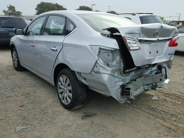 3N1AB7AP7EY213949 - 2014 NISSAN SENTRA S SILVER photo 3