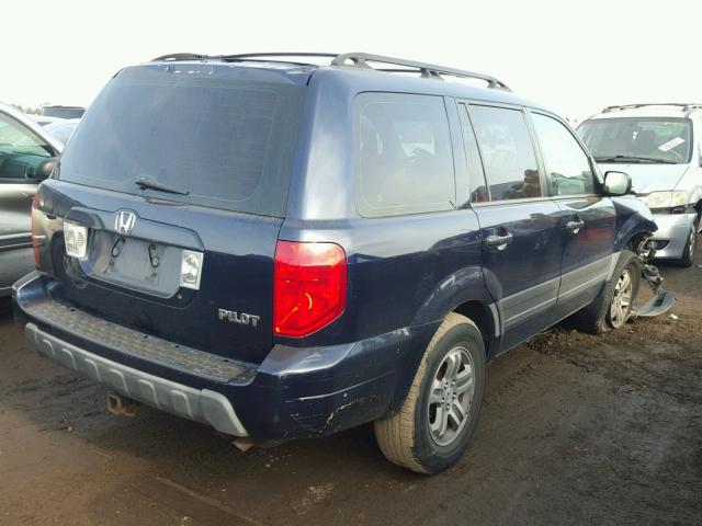 2HKYF18194H562198 - 2004 HONDA PILOT LX BLUE photo 4