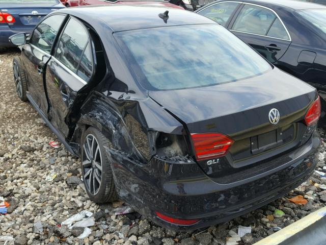 3VW4S7AJ8EM353499 - 2014 VOLKSWAGEN JETTA GLI BLACK photo 3