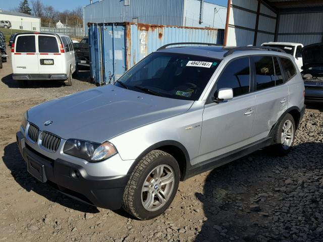 WBXPA93445WD01752 - 2005 BMW X3 3.0I SILVER photo 2