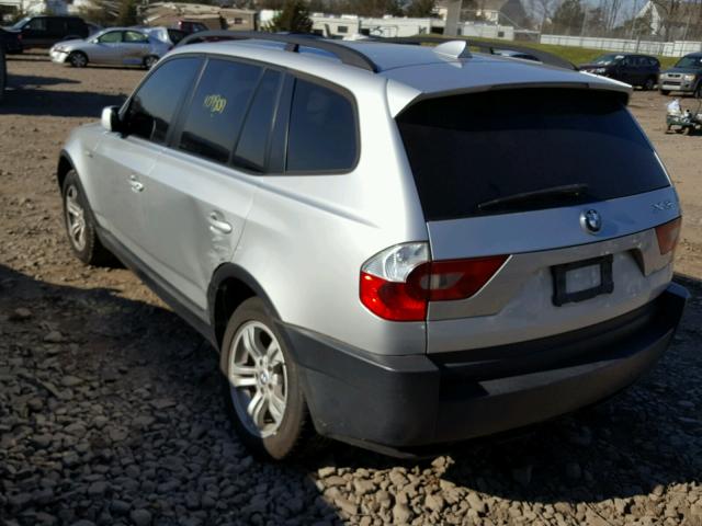 WBXPA93445WD01752 - 2005 BMW X3 3.0I SILVER photo 3