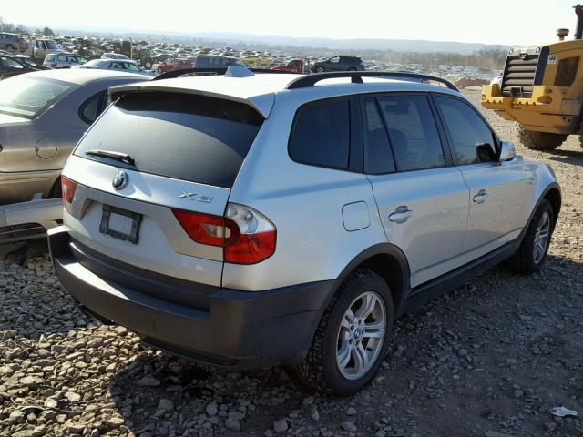 WBXPA93445WD01752 - 2005 BMW X3 3.0I SILVER photo 4