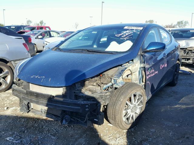 KMHDH4AE0FU298042 - 2015 HYUNDAI ELANTRA SE BLUE photo 2