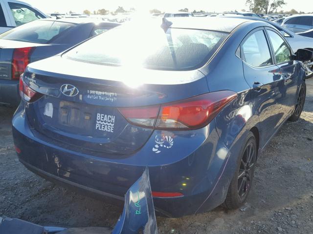 KMHDH4AE0FU298042 - 2015 HYUNDAI ELANTRA SE BLUE photo 4