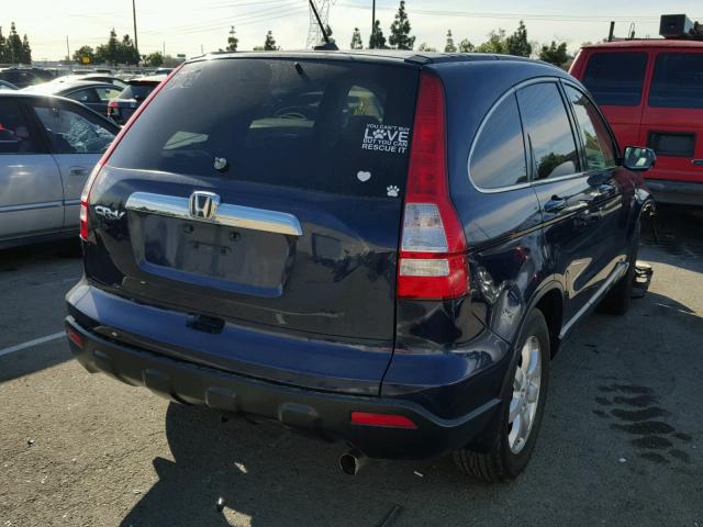 JHLRE38757C002379 - 2007 HONDA CR-V EXL BLUE photo 4