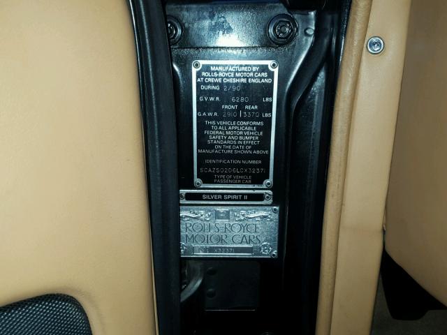 SCAZS02D6LCX32371 - 1990 ROLLS-ROYCE SILVER SPI BLACK photo 10