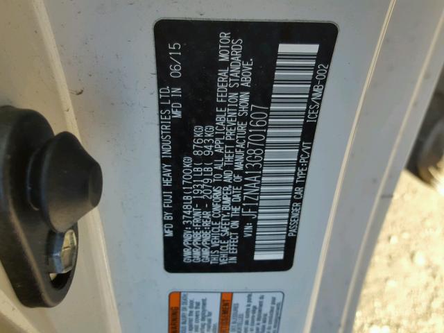 JF1ZNAA13G8701607 - 2016 TOYOTA SCION FR-S თეთრი ფოტო 10