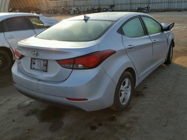 5NPDH4AE5EH459112 - 2014 HYUNDAI ELANTRA SE SILVER photo 4