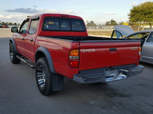 5TEGN92NX4Z337701 - 2004 TOYOTA TACOMA DOU RED photo 3