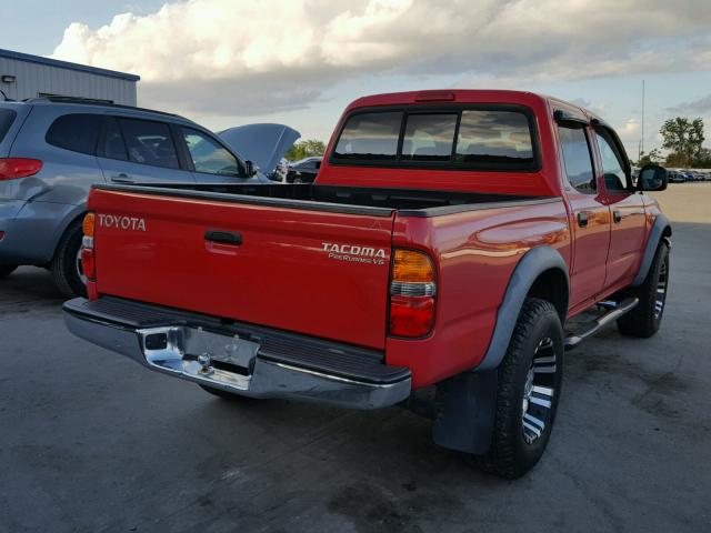 5TEGN92NX4Z337701 - 2004 TOYOTA TACOMA DOU RED photo 4