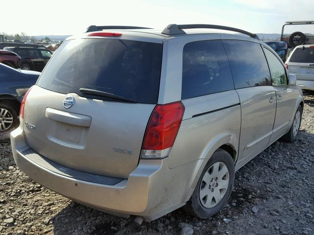 5N1BV28U46N104723 - 2006 NISSAN QUEST S BEIGE photo 4