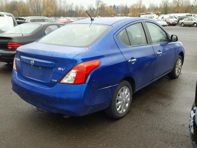 3N1CN7AP1CL909877 - 2012 NISSAN VERSA S BLUE photo 4