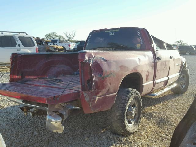 3D7KU28D14G161447 - 2004 DODGE RAM 2500 S RED photo 4