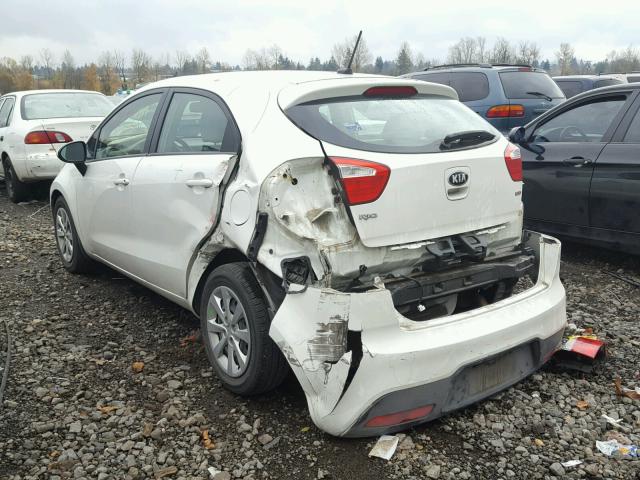 KNADM5A34D6240177 - 2013 KIA RIO LX WHITE photo 3