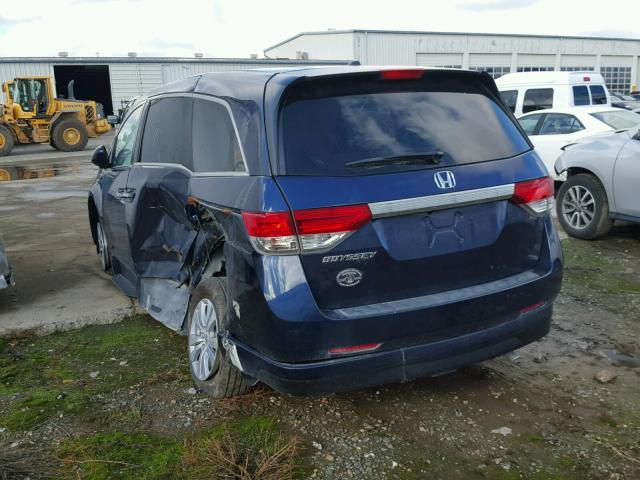 5FNRL5H69GB053506 - 2016 HONDA ODYSSEY EX BLUE photo 3