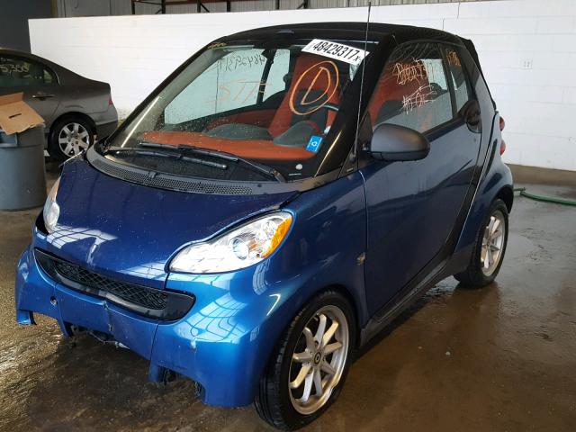 WMEEK31X98K161428 - 2008 SMART FORTWO PAS BLUE photo 2