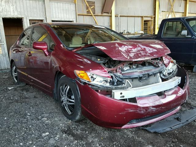 2HGFA165X8H530856 - 2008 HONDA CIVIC LX MAROON photo 1