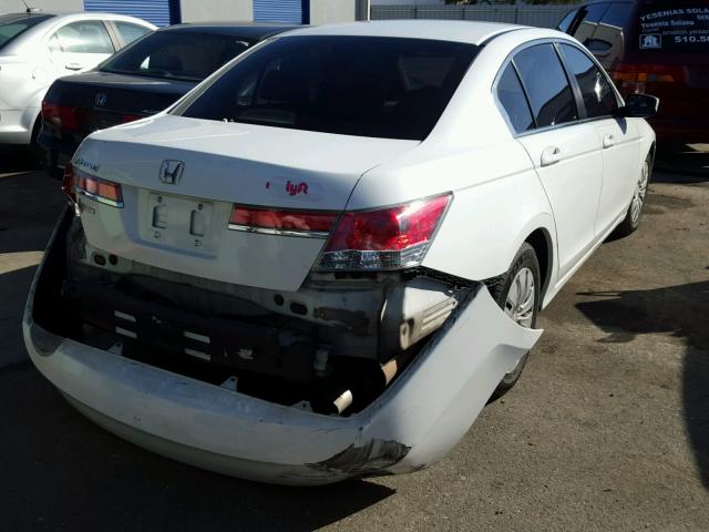 1HGCP2F39CA122376 - 2012 HONDA ACCORD LX WHITE photo 4