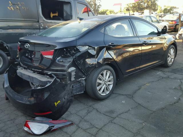 KMHDH4AEXFU342502 - 2015 HYUNDAI ELANTRA SE BLACK photo 4